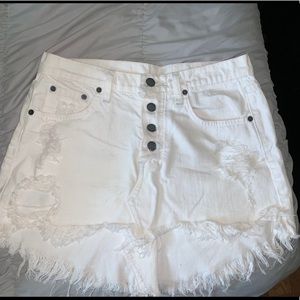 CARMAR white denim skirt